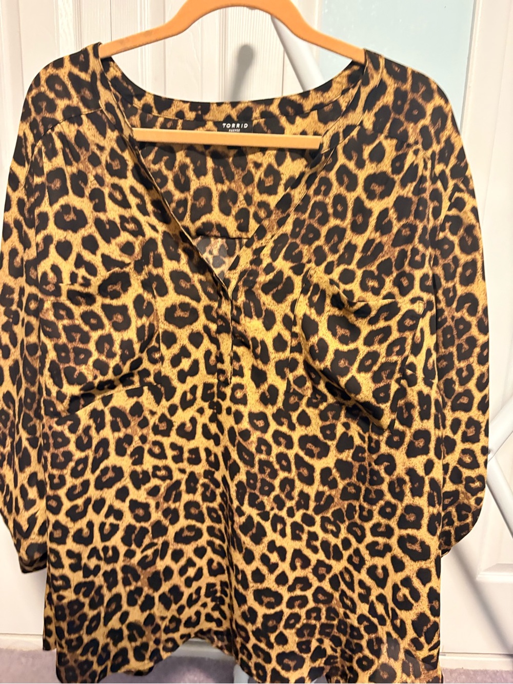 Torrid Harper Leopard Print V-Neck Blouse - Brown and Black Size 4x